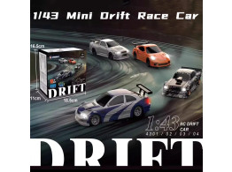 Mini Voiture Course Drift Radiocommandee 4 Roues Motrices 1/43