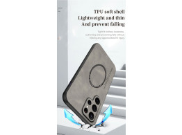 Coque Magsafe Cuir Agneau pour Samsung Galaxy