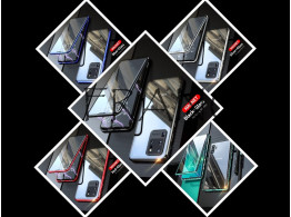 Coque Magnetique Alu Verre Trempe 2 Faces 