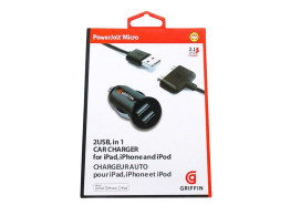 Griffin Double chargeur USB Voiture Allume Cigare pour iPhone 4/4s